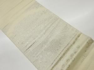 プラチナ箔錦変わり孔雀羽模様織出し袋帯